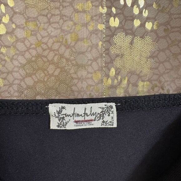 Free People Black Somewhere Sometime Cami Stretch Tank Top Med NWOT - Picture 3 of 8